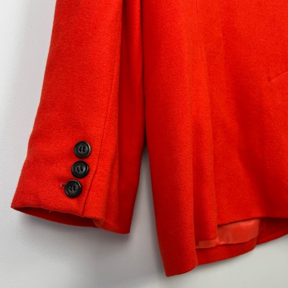New Sussan Womens Jacket Orange Wool Blend Button Office Business Work Size M 12 - Picture 5 of 10